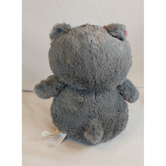 Lambs & Ivy Gray Owl Plush 12" Girl Orange Bow pre-owned  good condition. - Picture 4 of 7
